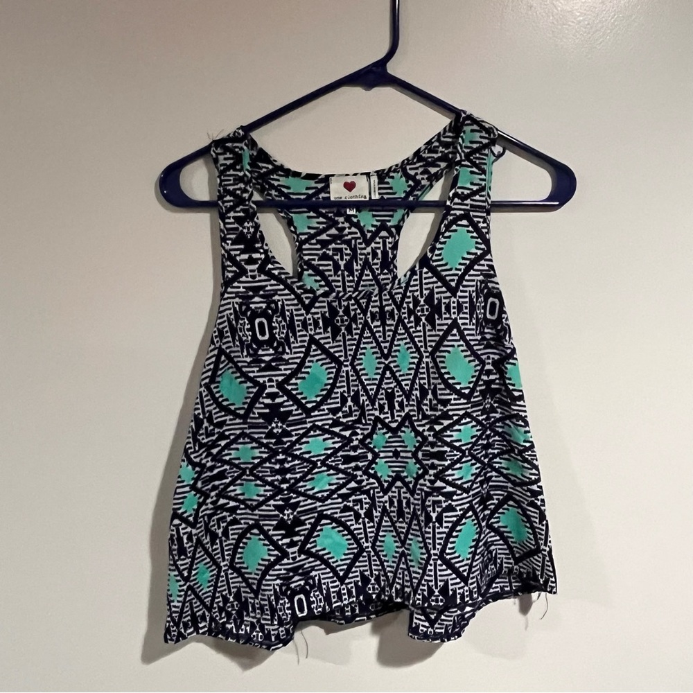 EUC mint, green, and blue tank top